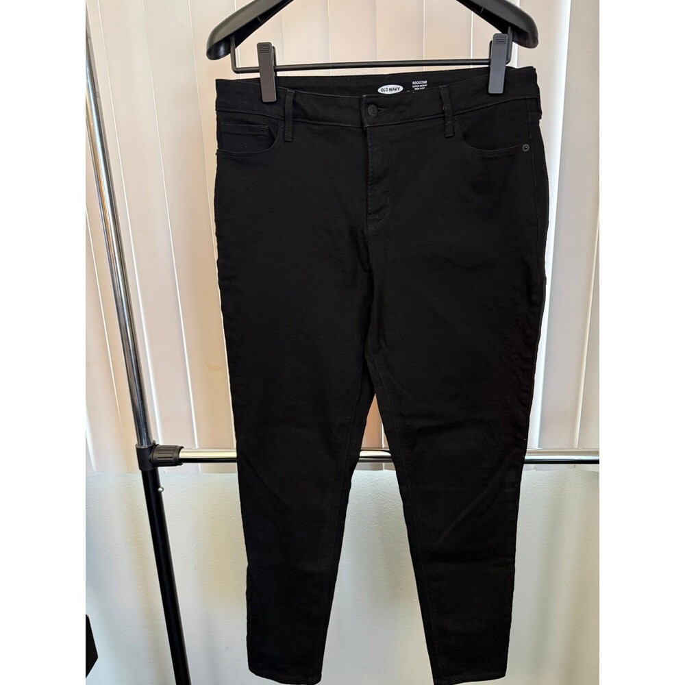 Women’s Old Navy Rockstar Black Super Skinny High Rise Jeans Size 14